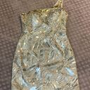 Tony Bowls Gold Beaded Party Dress Photo 0