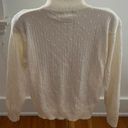 Alfred Dunner Petite Alfred Dunner Vintage Wool Blend Ivory Cottagecore Coastal Cable Knit Turtleneck Sweater, size L Petite  Photo 1