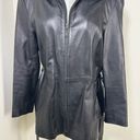 Krass&co Vintage Colebrook &  Genuine Leather Belted Jacket Size XL late 90s Y2K Black Photo 2