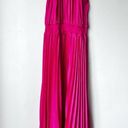 Petal and Pup  Dominique Hot Pink Satin Pleated Maxi Dress 6 Photo 14