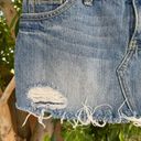 Victoria's Secret  Pink Denim Skirt Womens 2 XS Blue Mini Distressed Y2k Frayed Photo 1