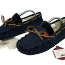 SO  Women's Embroidered Rose Denim Moccasin Slippers Size XL Photo 0