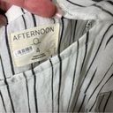 Free People  x Afternoon Striped Midi Dress Puff Sleeve Button Back Womens 4 Photo 8