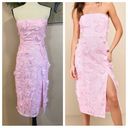 Lulus NWOT  Elevated Sensation Blush Pink 3D Floral Embroidered Midi Dress Photo 1