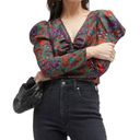 Veronica Beard NWT  Simmons Paisley Floral Silk Blend Top Flame Red Multi Size 10 Photo 11