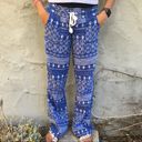 Blue and white  beach pants, low waisted beach pants, Roxy linen pants Photo 12