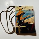 Designer hand painted silk cell phone mini purse retro New Tan Photo 0