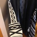 Chico's Chico’s Aztec print open front fringed cardigan front Black White  size XL Photo 9