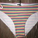 ONIA  Erica Rainbow Stripe Side Tie Bikini Bottom Large NWT Photo 3