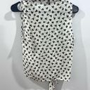 Timing Black and white heart print tie waist chiffon blouse size small Photo 2