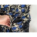 Jason Wu  Shirt Women 6 Black Blue Cream Floral V-Neck Asymmetrical Ruffle Silk Photo 8