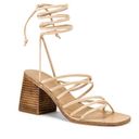 Raye // Cross Sandal in Nude Suede Photo 1