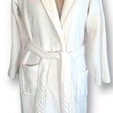 Pottery Barn  Robe White Ultra Plush Spa Style Terrycloth Embroidered Detail Photo 13