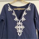 Lilly Pulitzer navy blue Brewster dress white embroidery mini 3/4 sleeve Photo 1