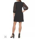 DKNY  Contrast-Sleeve Scuba Crepe Sheath Dress Black Size 8 New With Tags Photo 6