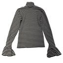 Stockholm Atelier & Other Stories Trumpet Sleeve Turtleneck Striped Top Size 2 Black Photo 4