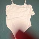 Open Edit  WHITE RIBBED BODYSUIT TOP WOMENS SIZE M NEW WITH TAGS Photo 1