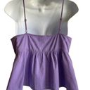 Abound  Women Cropped Babydoll Top Spaghetti Straps XS Purple Festival Girly Photo 2