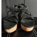 Eileen Fisher  Array Black Strappy Cork Wedge Platform Sandals Size 8 Photo 4