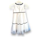 JACK Janie And  Holiday Portrait Dress Off White Tiered Tulle Black Ribbon Detail Photo 1