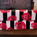 Betsey Johnson  BLACK/WHITE STRIPED ROSES MAKE BAG Photo 3