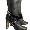 Jimmy Choo  Knee High Leather Pull On Heeled OTK Boots Black Size 38 Photo 2