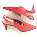 Polo  Ralph Lauren Women's Red Pointed Toe Kitten Heel Slingback Pumps Size 9B Photo 2