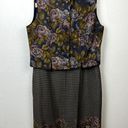 Vintage David Brooks Floral & Herringbone Vest Maxi Skirt Set Sz. 10 Cottagecore Photo 0