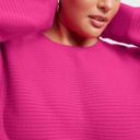 Good American NWT  Ribbed CREWNECK SWEATER FUSCHIA PINK Size S Photo 2