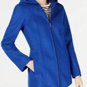 London Fog  NWOT River Blue Wool-Blend Zip Up Hooded Casual Pea Coat Small Photo 3