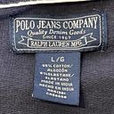 Polo  Jeans Co. Ralph Lauren Womens Full Zip Hooded Jacket Size Large Navy Cotton Photo 4