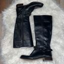 Coach  Black Mabel Leather Chain Buckle Knee High Riding Boots Photo 2