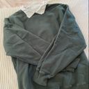 Brandy Melville Green & White Erica Collar Sweatshirt Photo 3