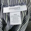 Dress Barn  Grey & White Striped Drawstring Ankle Capri Pants Size 16W Photo 2