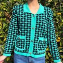 American Vintage vintage turquoise diamond blazer tweed jacket Photo 2