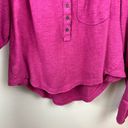 Pilcro  Anthropologie Puff Sleeve Blouse Size XS Raspberry Pink Henley Tie Sleeve Photo 7