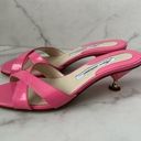 Brian Atwood  Pink Patent Leather Sandals Kitten Heels Size 36.5/6.5 Photo 0