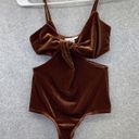 H.I.P. Just Polly Women's Bodysuit Velvet Brown Size XS Cutout Sleeveless Photo 8