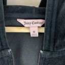 Juicy Couture Y2K Black Velvet Velour Hooded Tracksuit Jacket Sweatshirt Photo 5