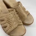 sbicca  Womens Wedge Sandals Slip On Platform Open Toe Heels Knit Strap Beige 10M Photo 1
