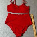 Zaful  Swimwear Womens M Red High Waist 2 Piece Bikini Swimwear Pool Beach NEW Photo 3