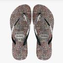 Havaianas Flip Flops Carnaval Black Sparkle Glitter Confetti Photo 1