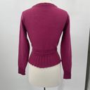 Cinch Vintage 90s Floral Embroidered Sweater Crew Neck Laced  Waist Magenta M Photo 5