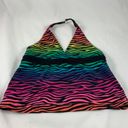 Joe Boxer 14  zebra neon rainbow swim tank top Photo 0