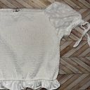 Cute Size Large Coquette White Stretch Crop Top Photo 2