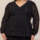 Torrid  Peplum Chiffon Clip Floral Blouson Sleeve Top Size 2X- NWT Photo 0