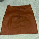 Shinestar Light Brown Leather Skirt With Pocket  Photo 1