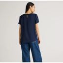 Quince Washable Stretch Silk Tee in Navy Size Small Photo 1