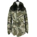 ma*rs MR &  ITALY Camouflage Print Coat with Fox Fur Collar Photo 2