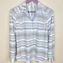 Orvis  Striped Button Front Long Sleeve Shirt S Photo 6